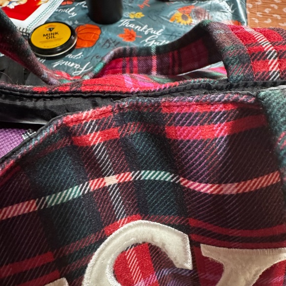 Victorias Secret Plaid Flannel with fur trim - Picture 7 of 10